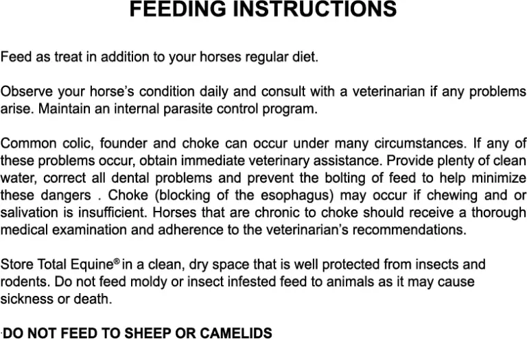 TE Treats Feeding Instructions