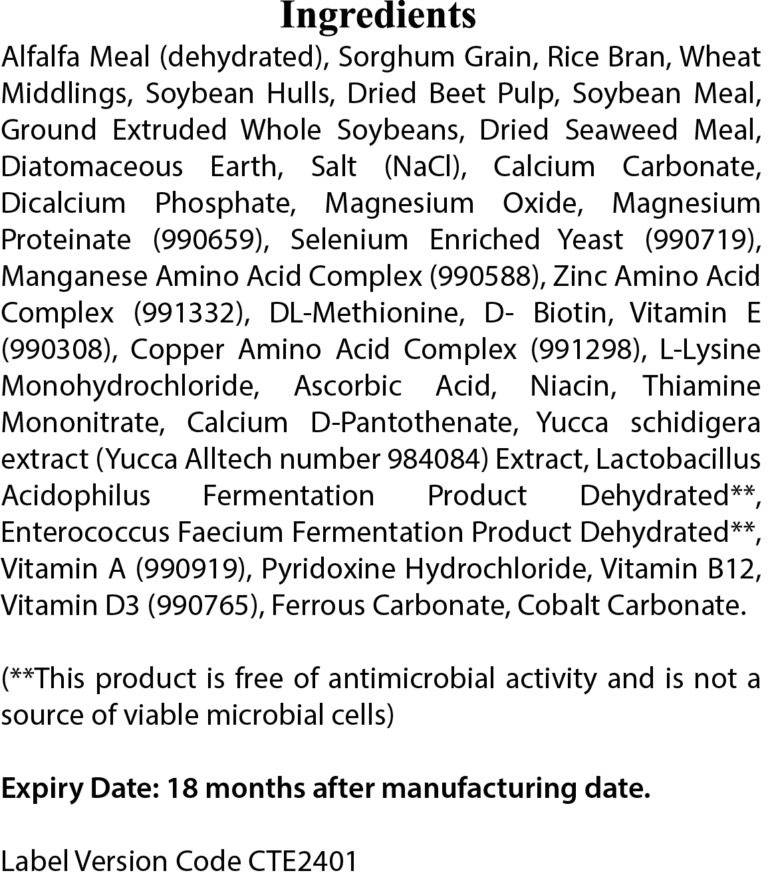 Total Equine Canada Ingredients